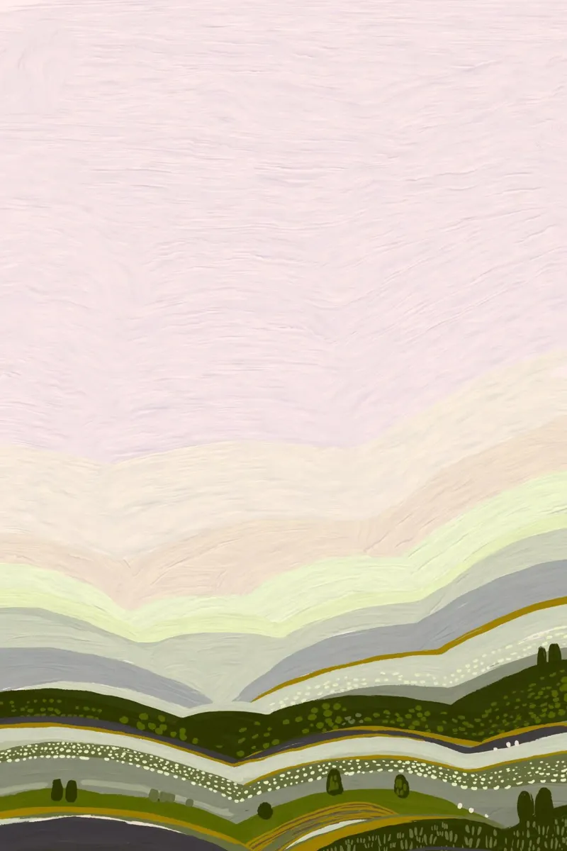 Landscape impasto oil painting muted colors poster con telaio in alluminio da mysteriouscoco