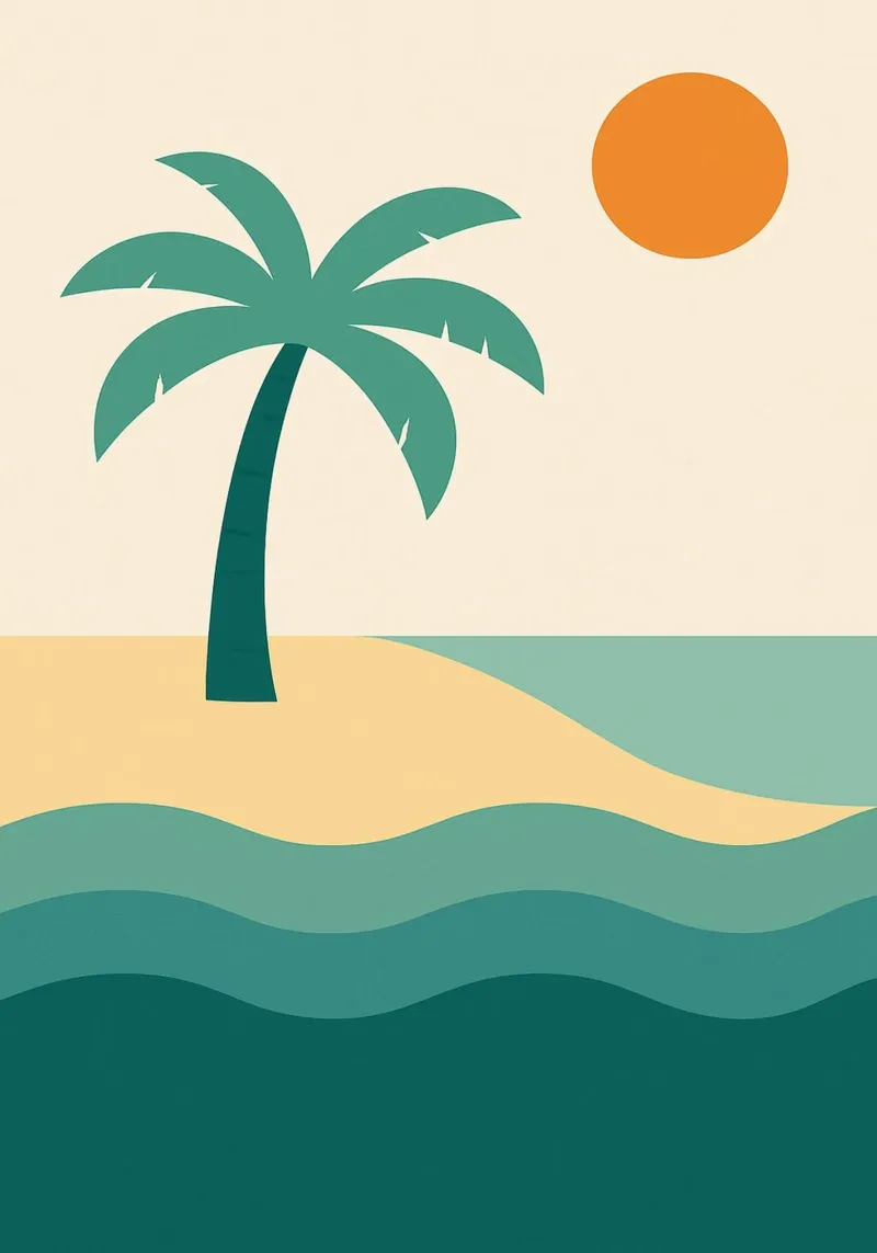 Palm Horizon poster con telaio in plastica da Mosaic Dialogue