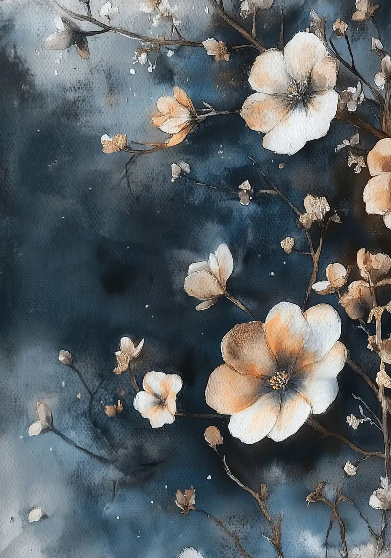 Blossoms canvas by Justyna Jaszke JBJart
