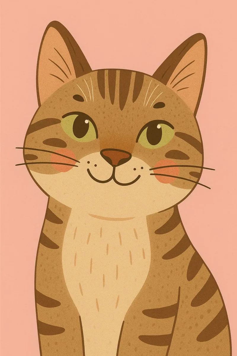 Happy cat - Kids Animal acrylic glass by Tiny Tails & Stripes
