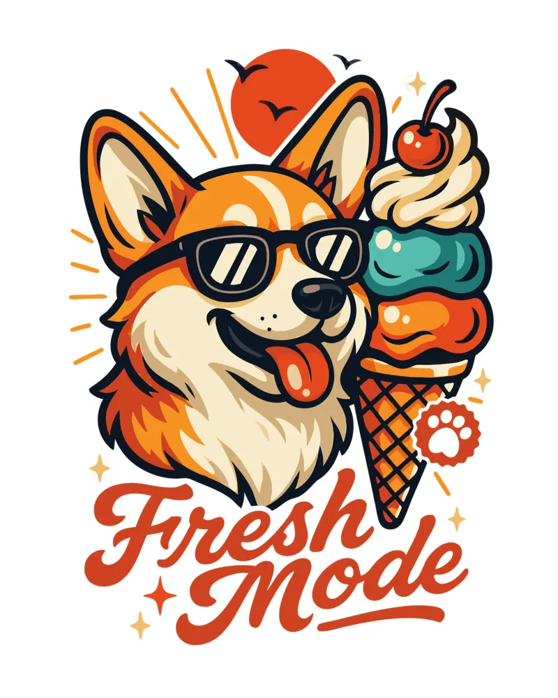Helado Corgi Modo Fresco hahnemühle de LM2KONE