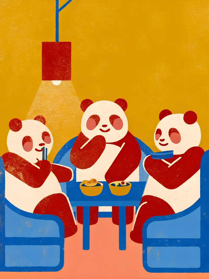 Panda seduto e rilassato pellicola backlit da THE LATEST SHOP