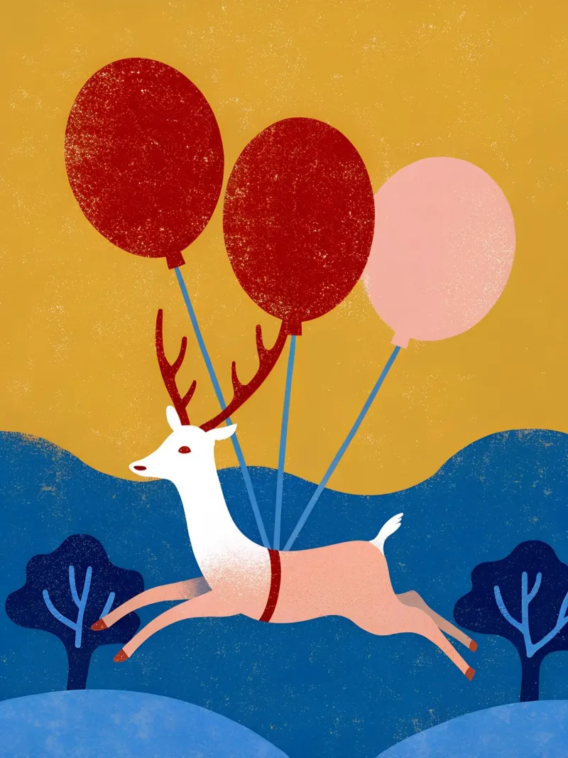 Cervo con palloncino pellicola backlit da THE LATEST SHOP