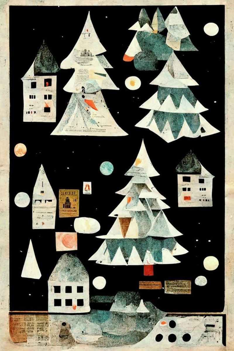 Little Winter Village Poster von treechild