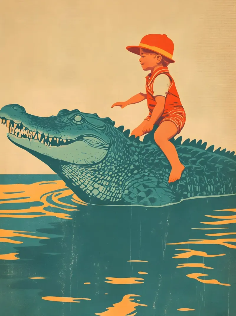 The Kid and The Crocodile pellicola backlit da Gypsy Galleria