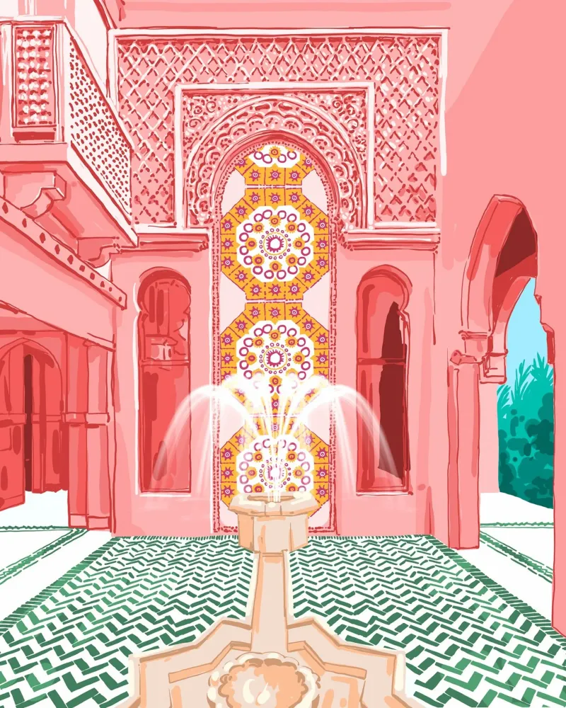 Blush Palace architecture canvas by 83oranges