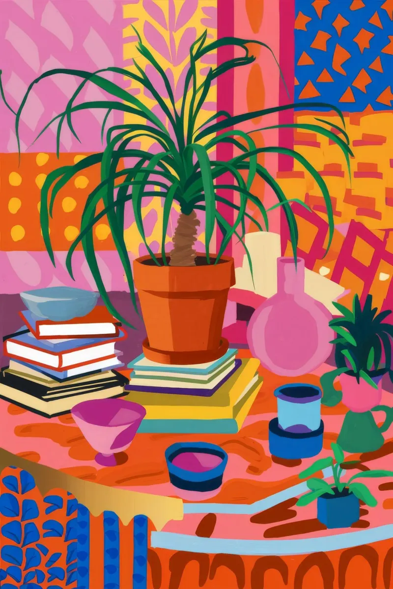 Bohemian Reading Nook canvas by Pake Nebula