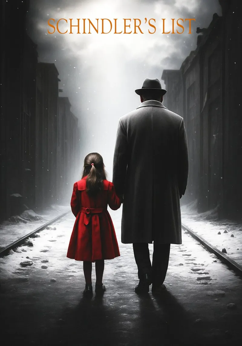 schindler's list movie art repainting canvas with Floater frame by inaras