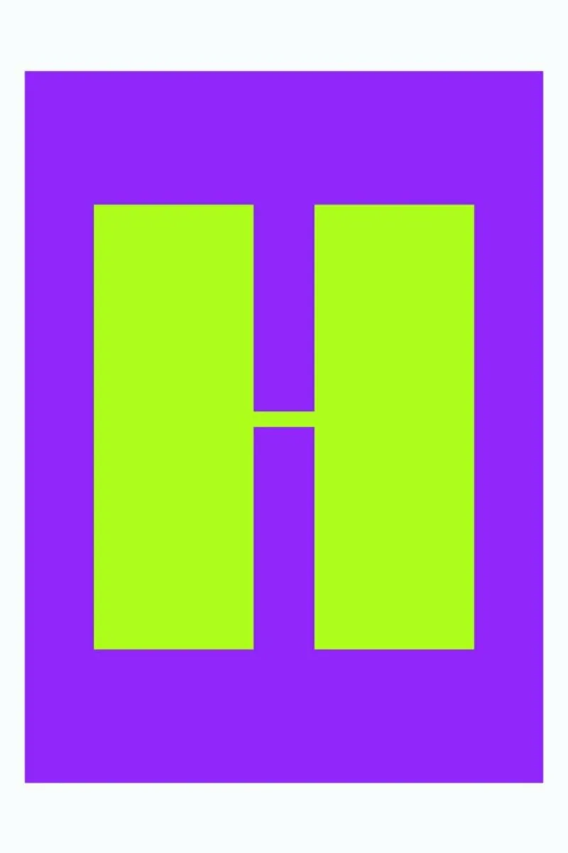 Colorful H poster with wooden frame by Mottos by Sinan Saydik