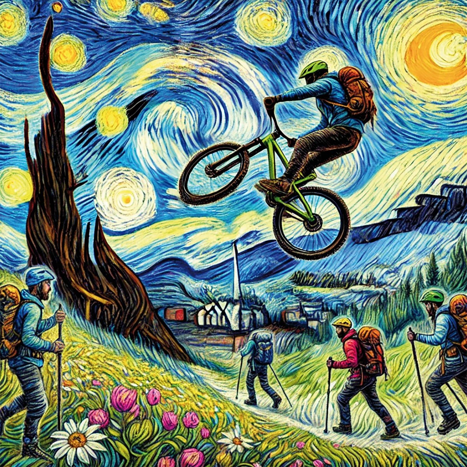 Alpine Bike Spring poster by Vintage Van Gogh