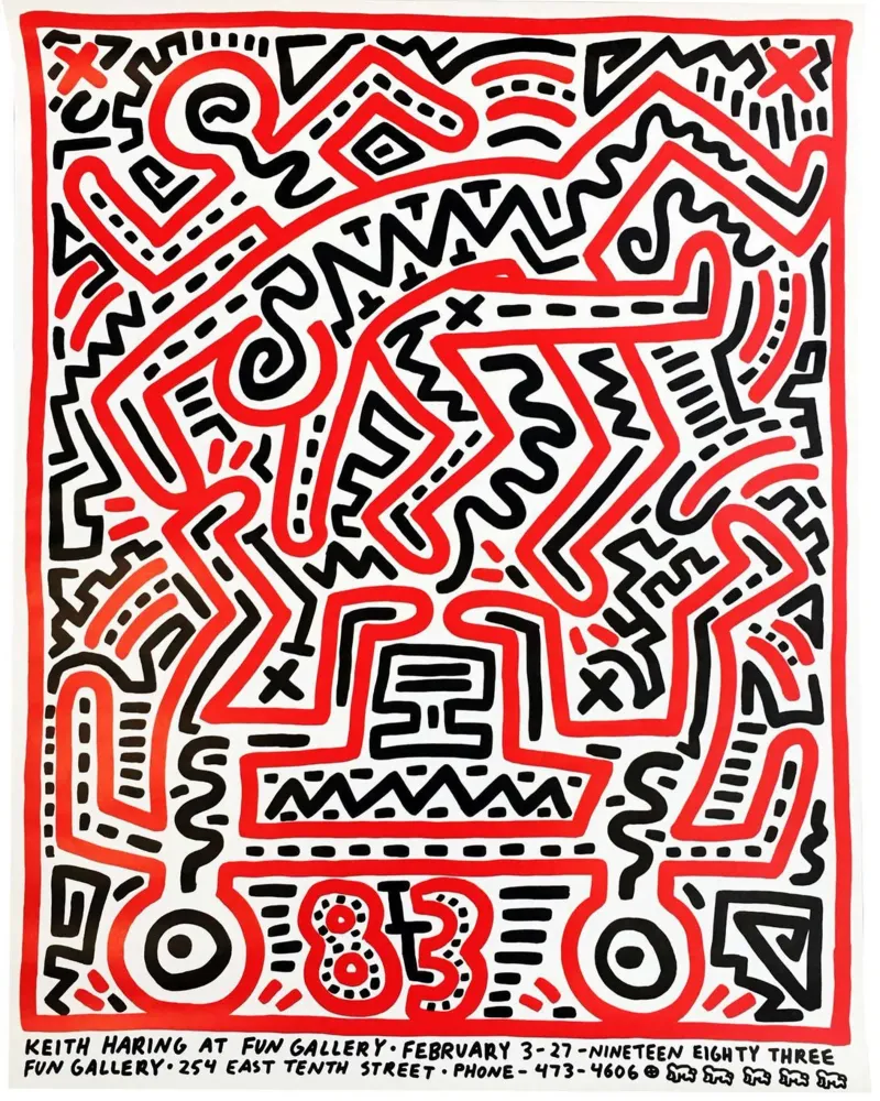 Keith Haring Collage Astratto pellicola backlit da SRI WEDARI GALLERY