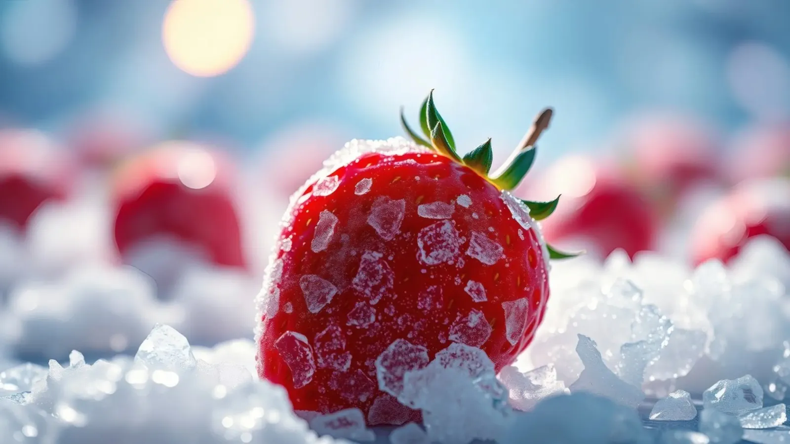 Fragole fresche circondate da cristalli di ghiaccio pellicola backlit da DesignDoodle