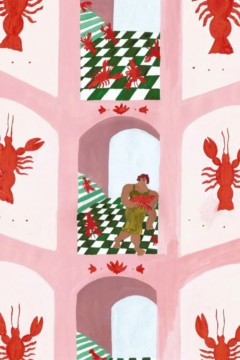 Lobster House poster con telaio in plastica da Nudes and Croissants
