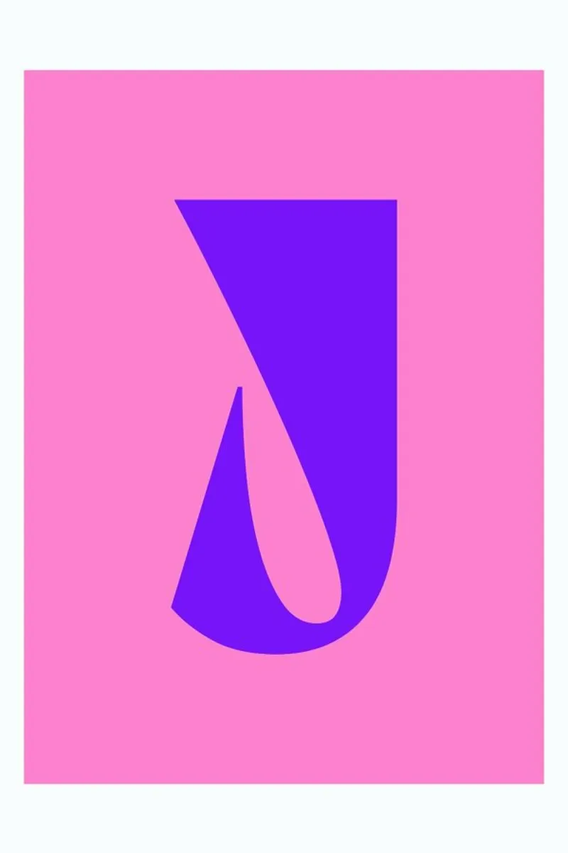 Colorful J poster with aluminum frame by Mottos by Sinan Saydik