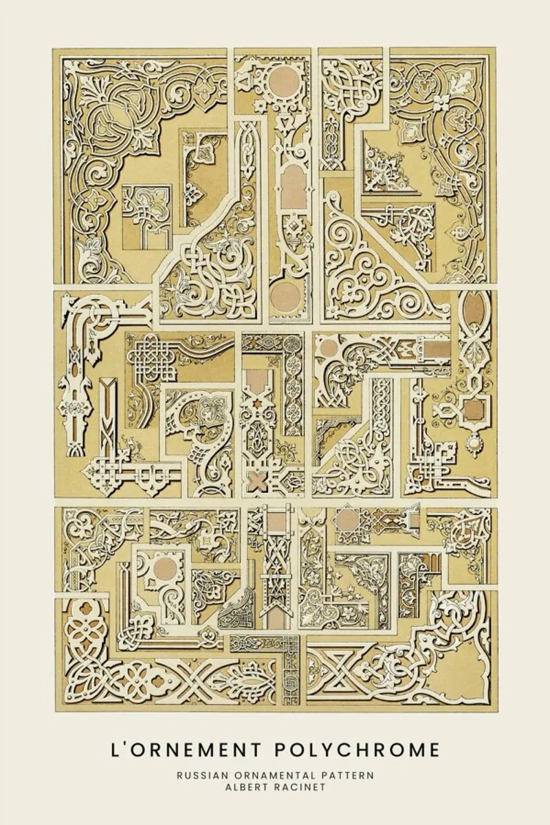 Racinet -  Russian Ornamental Pattern pellicola backlit da Vintage by JUNIQE