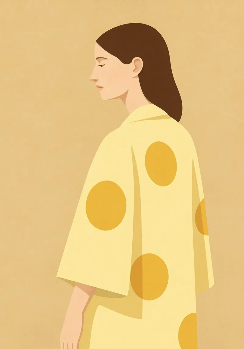 Serene Portrait in Yellow Robe carta hahnemühle da Mosaic Dialogue