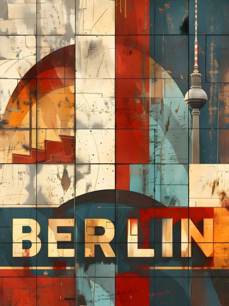Berlin vintage Kunst poster by Vintage Travel Art