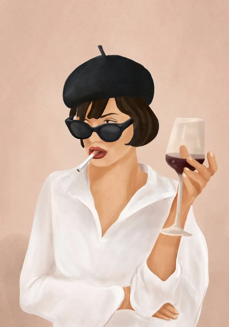 Glass of wine pellicola backlit da Flow Line