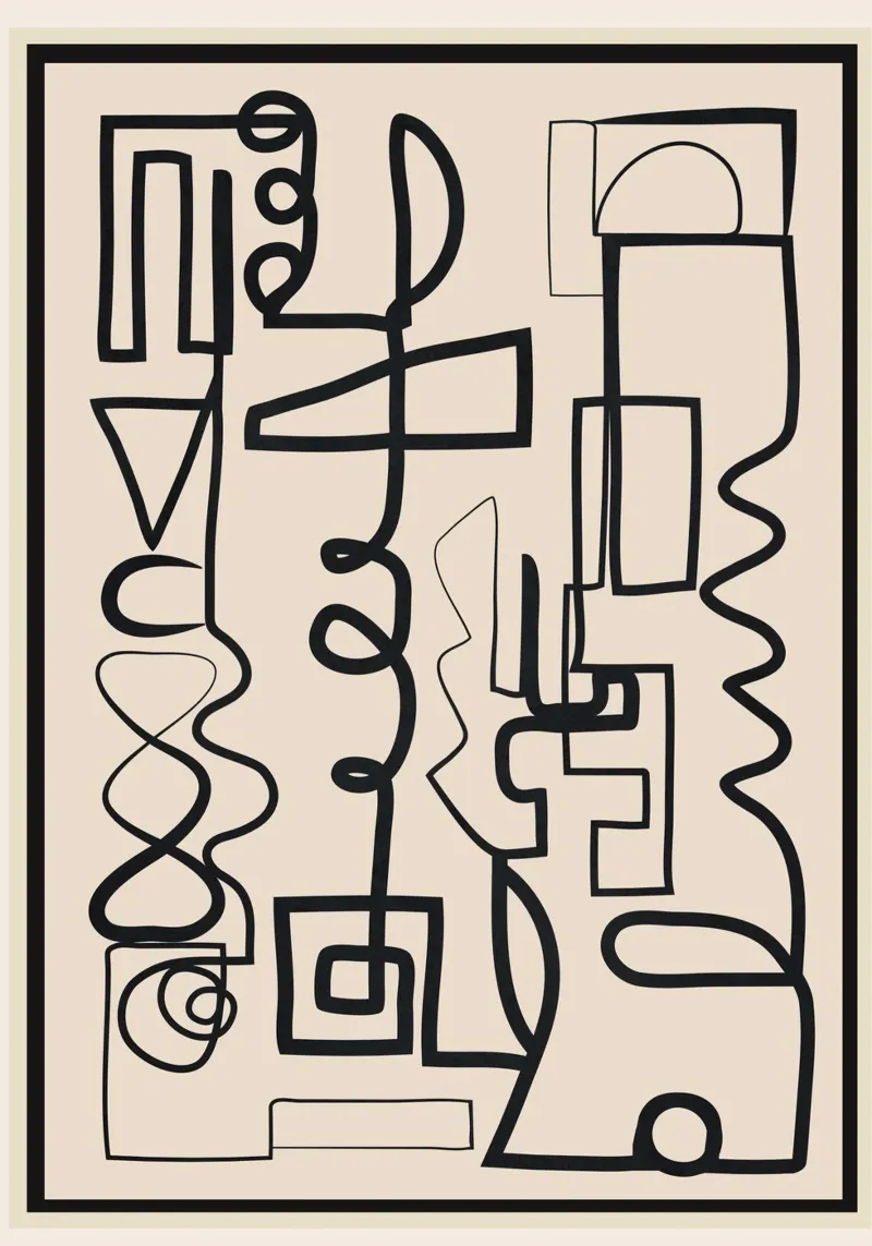 Abstract Line Movement 1 tela da Nadjaa