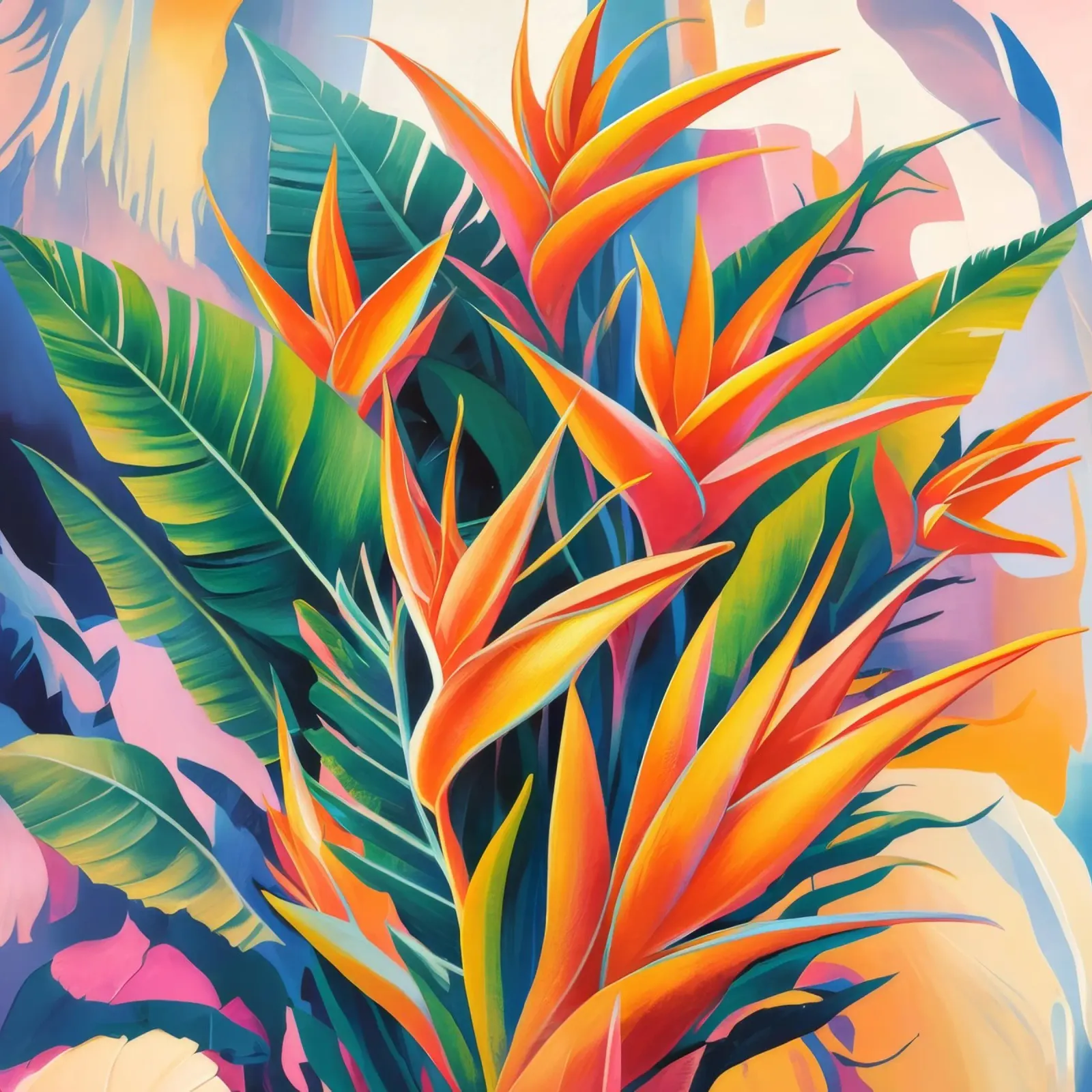 Esplosione floreale esotica poster con telaio in alluminio da Ebony Carpenter