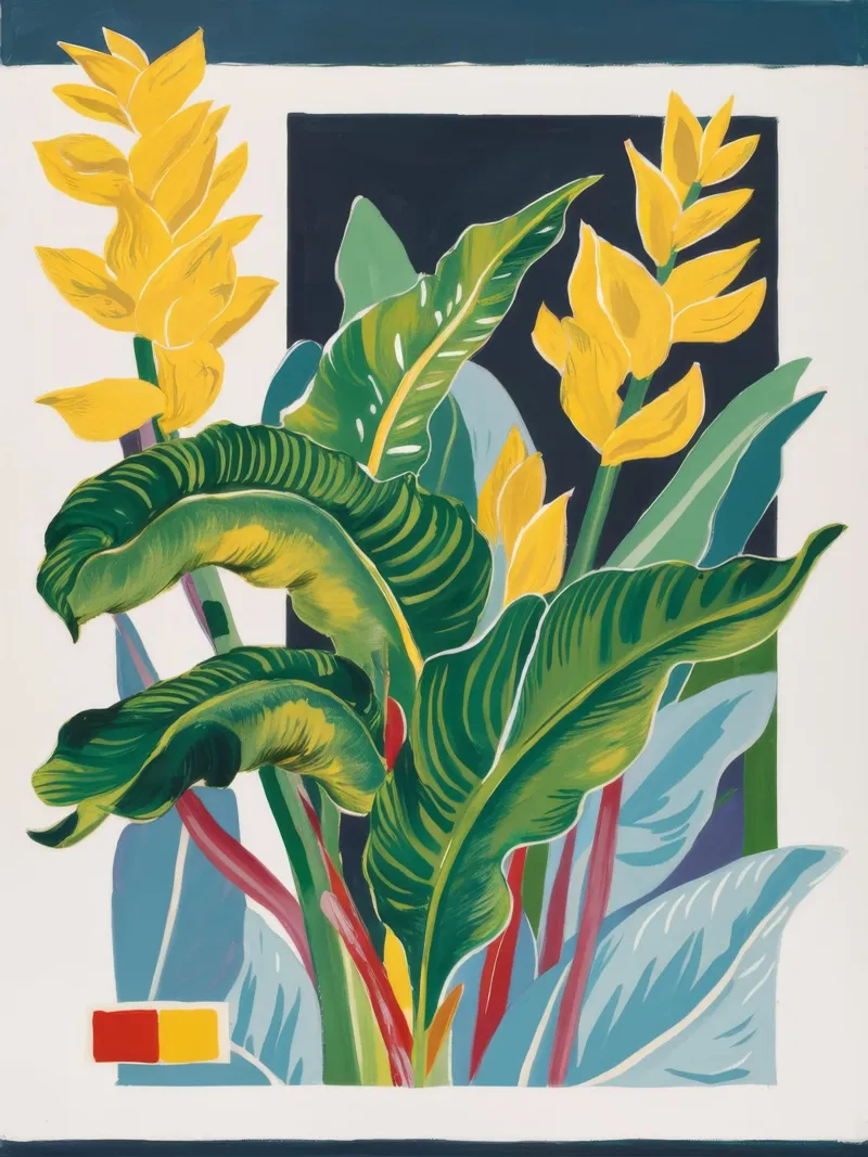 Sinfonia della foglia d'oro poster con telaio in plastica da Ebony Carpenter