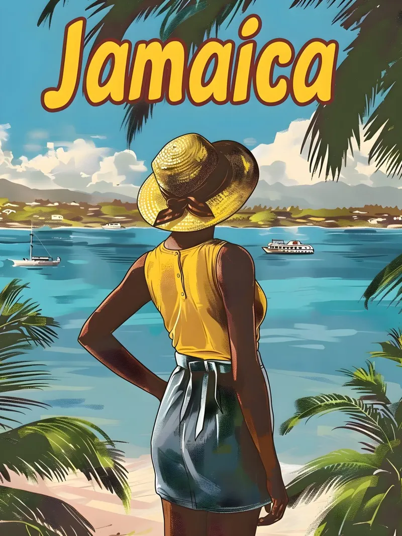 Jamaika Vintgae Reiseposter pellicola backlit da Vintage Travel Art