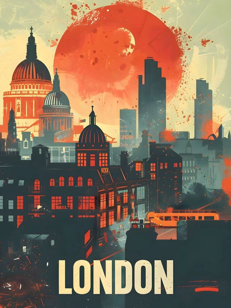 London vintage Kunst poster by Vintage Travel Art