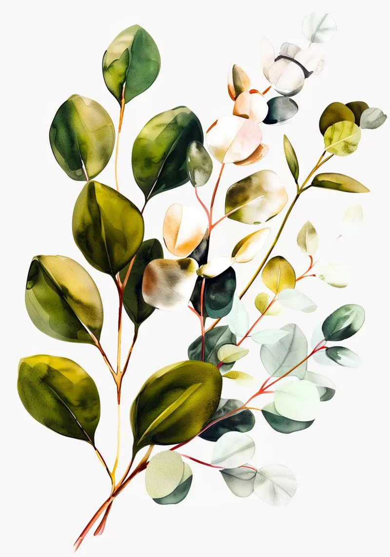 Eucalyptus leaves canvas by Justyna Jaszke JBJart
