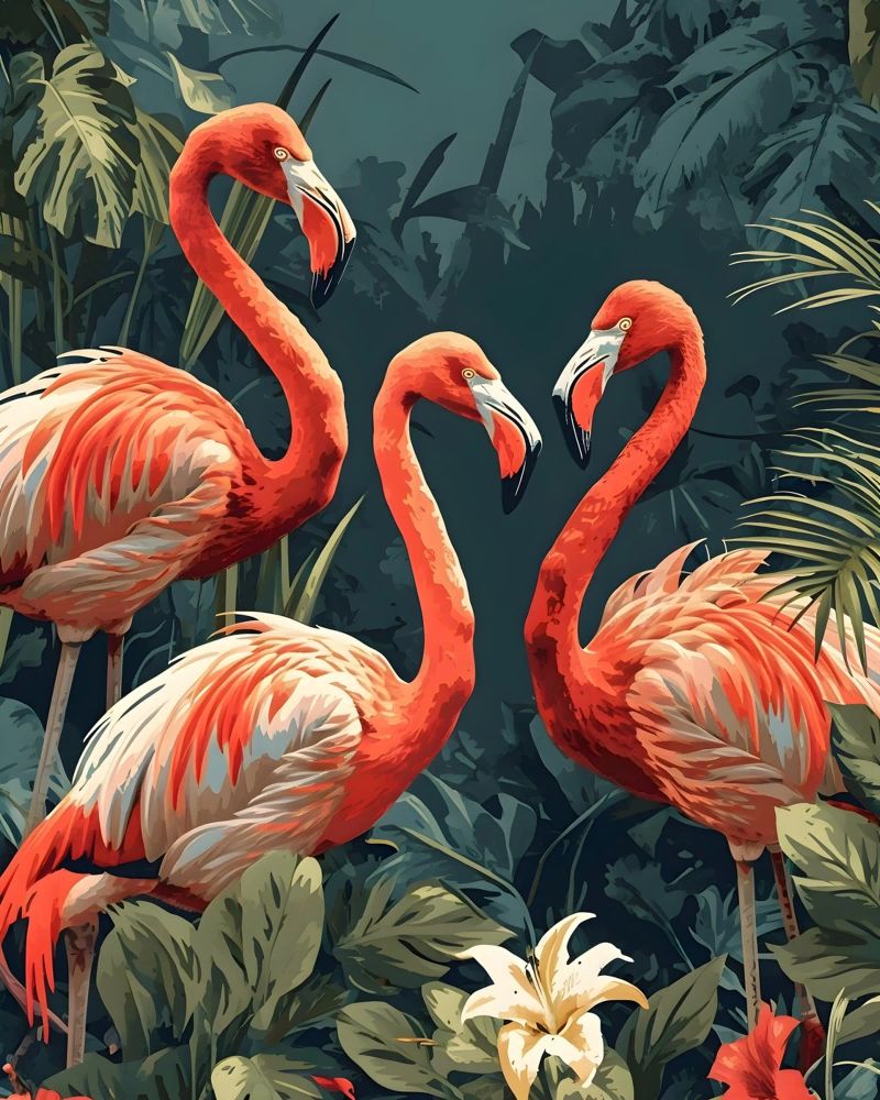 Flamingo vintage Portrait poster de Vintage Travel Art