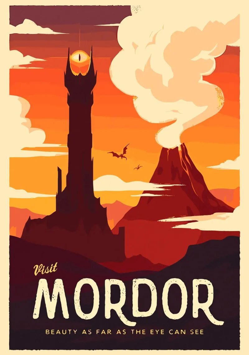 Visitare Mordor pellicola backlit da Alice Slatera