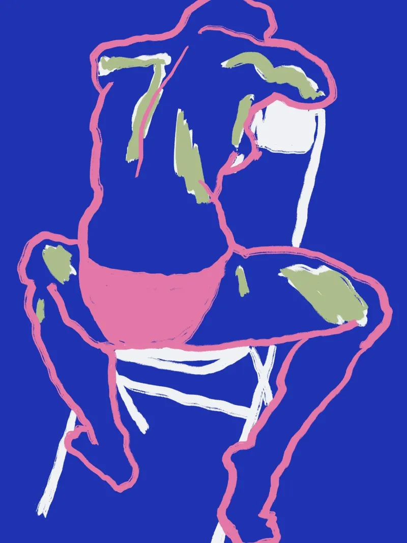 Schizzo di nudo al neon in line art pellicola backlit da Little Dean