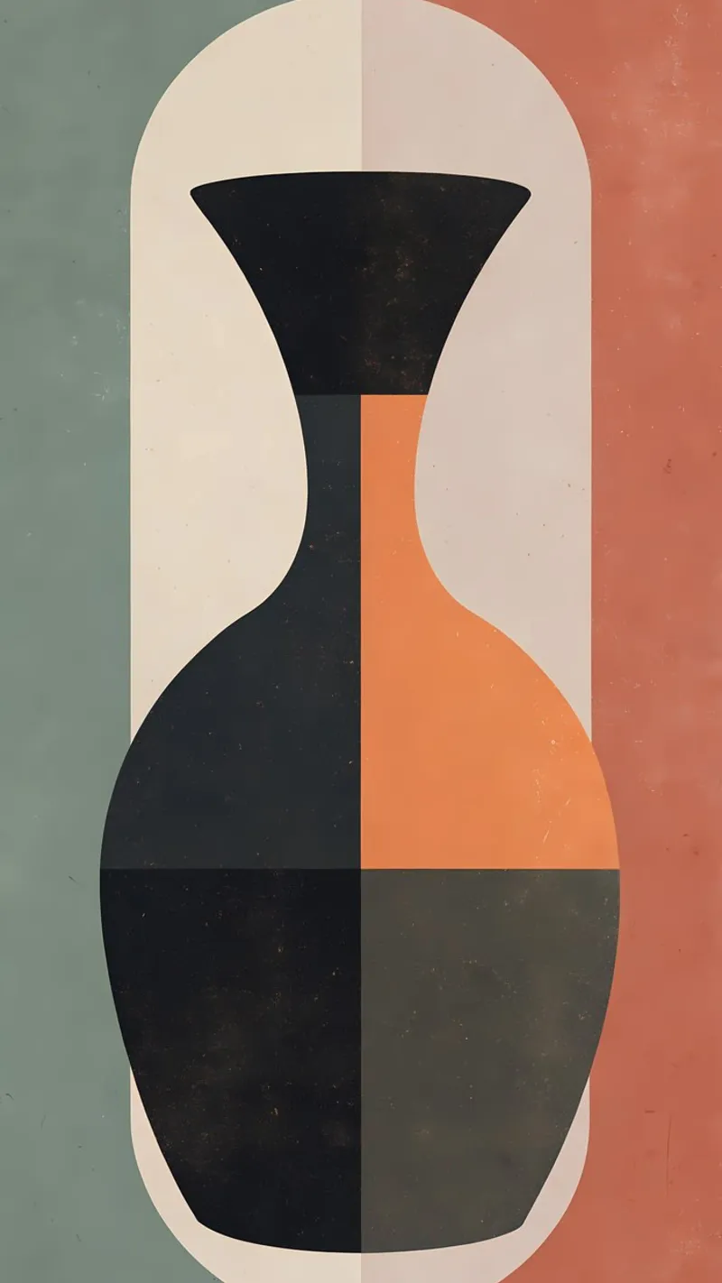 Affiche Vase Abstrait - Art Moderne & Couleurs Douces alu-dibond by Une Affaire de Filles