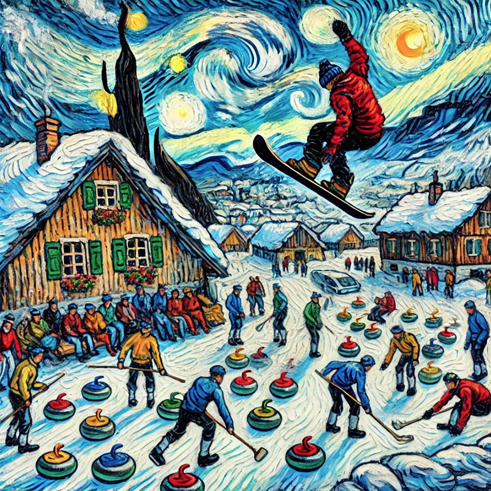Alpine Curl the Ice poster da Vintage Van Gogh