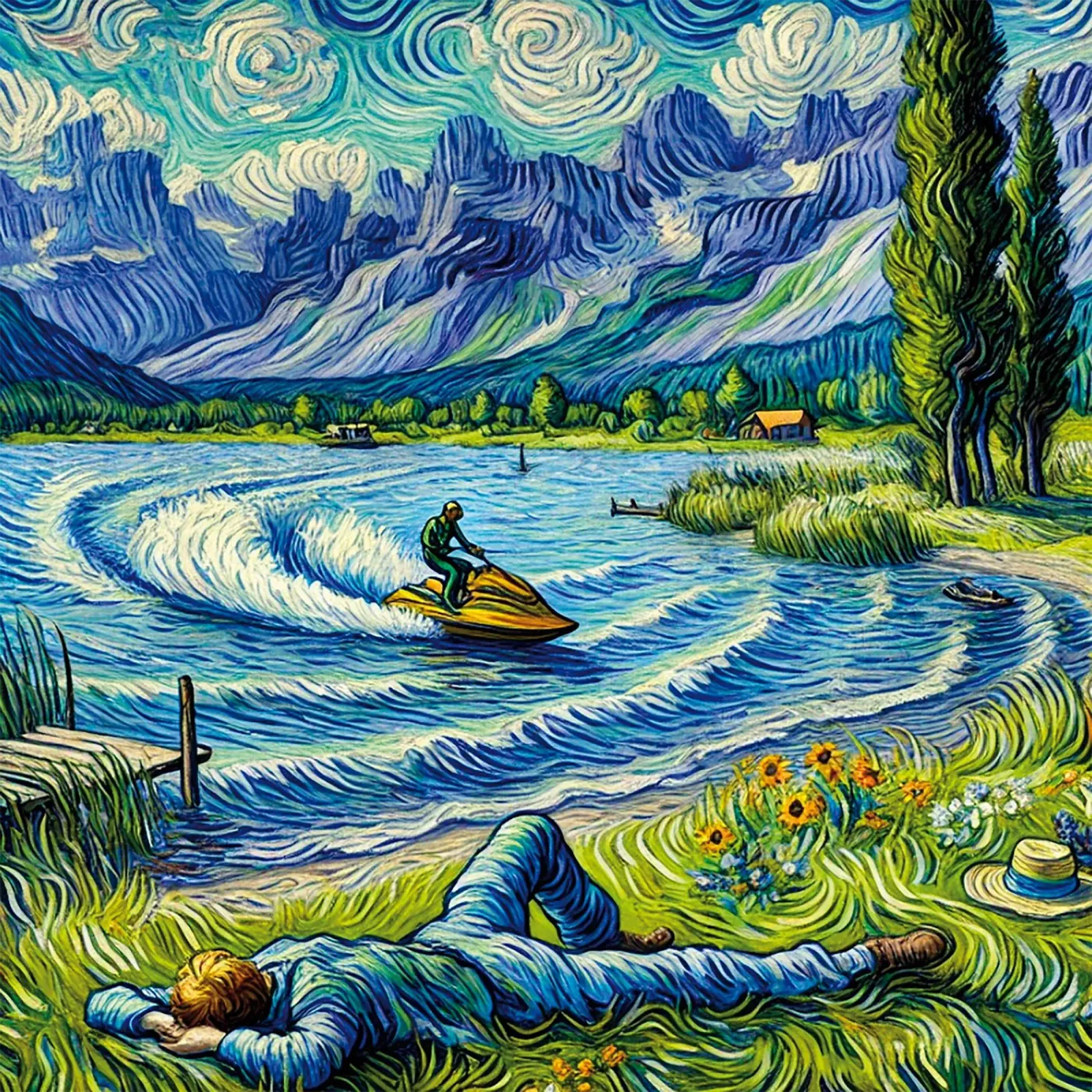 Alpine Lake forex plate by Vintage Van Gogh