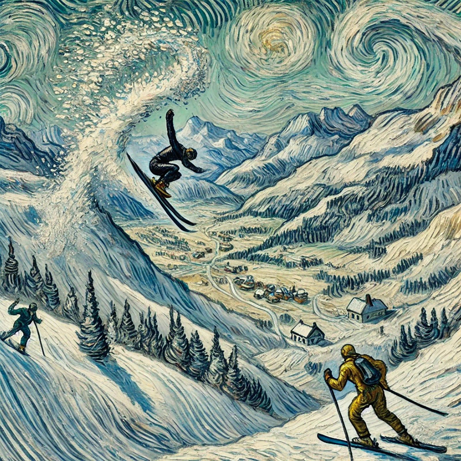 Alpine Snow Storm Poster von Vintage Van Gogh