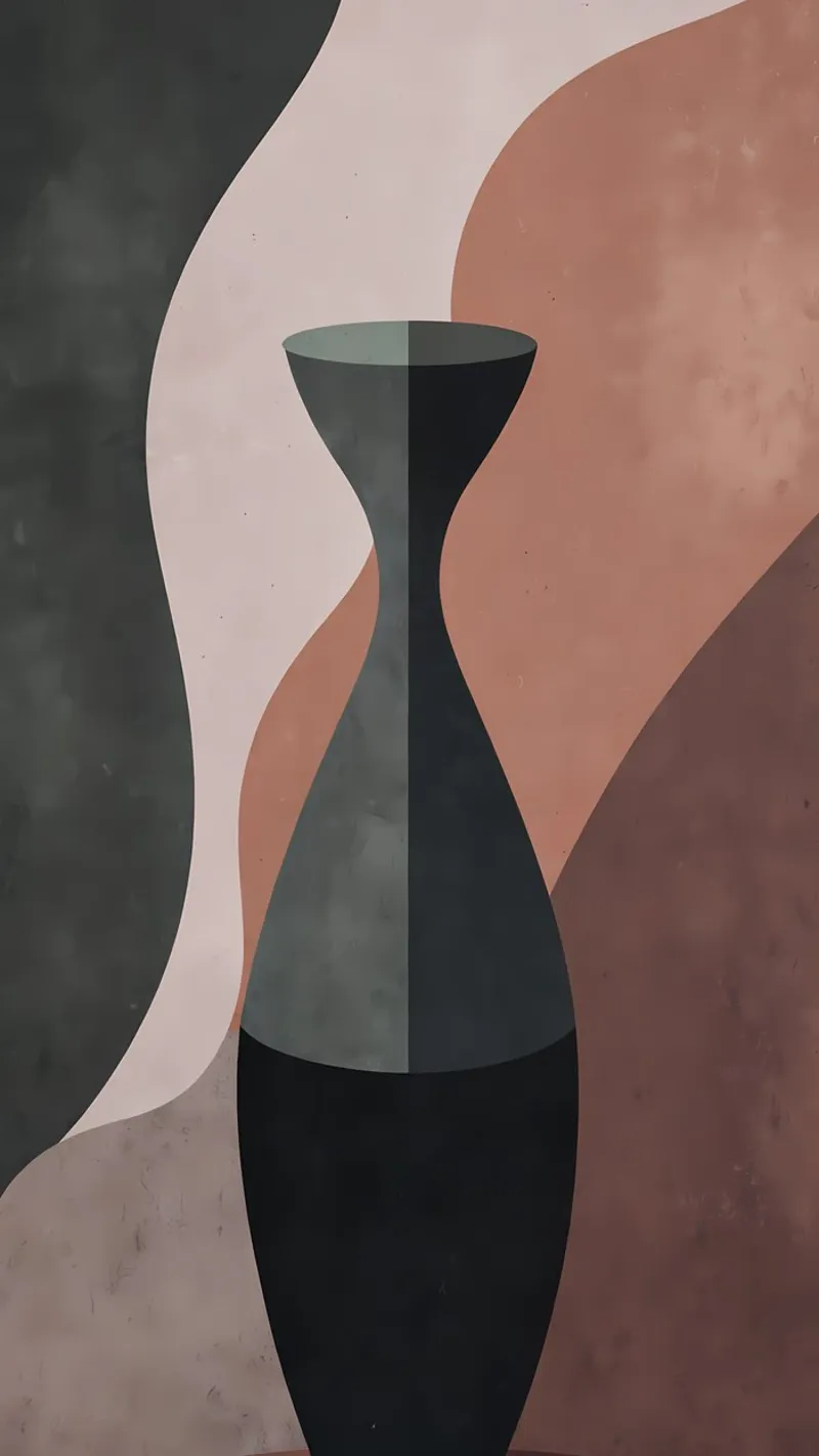 Affiche Vase Abstrait - Art Moderne & Couleurs Douces poster with aluminum frame by Une Affaire de Filles