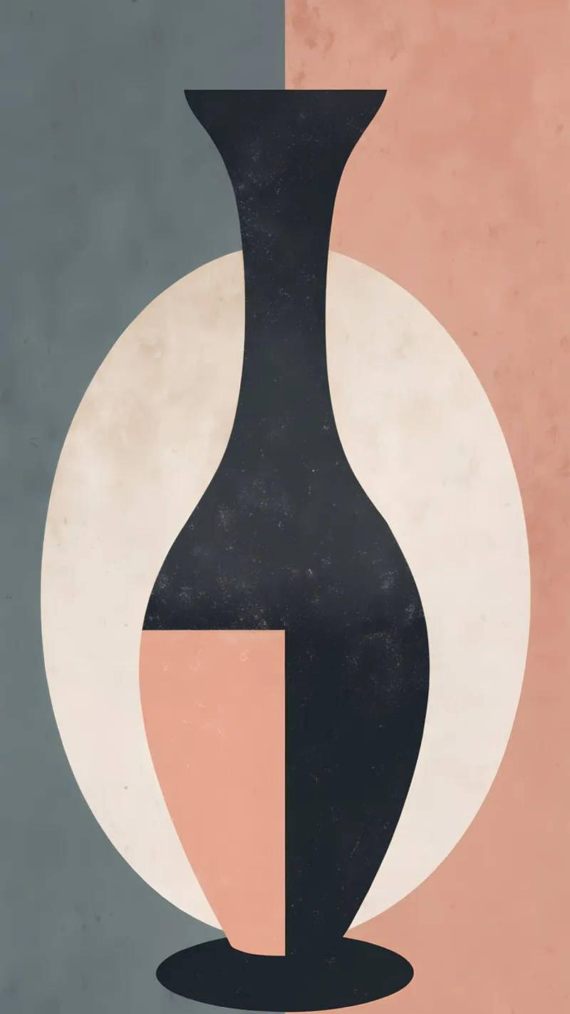 Affiche Vase Abstrait - Art Moderne & Couleurs Douces poster with plastic frame by Une Affaire de Filles