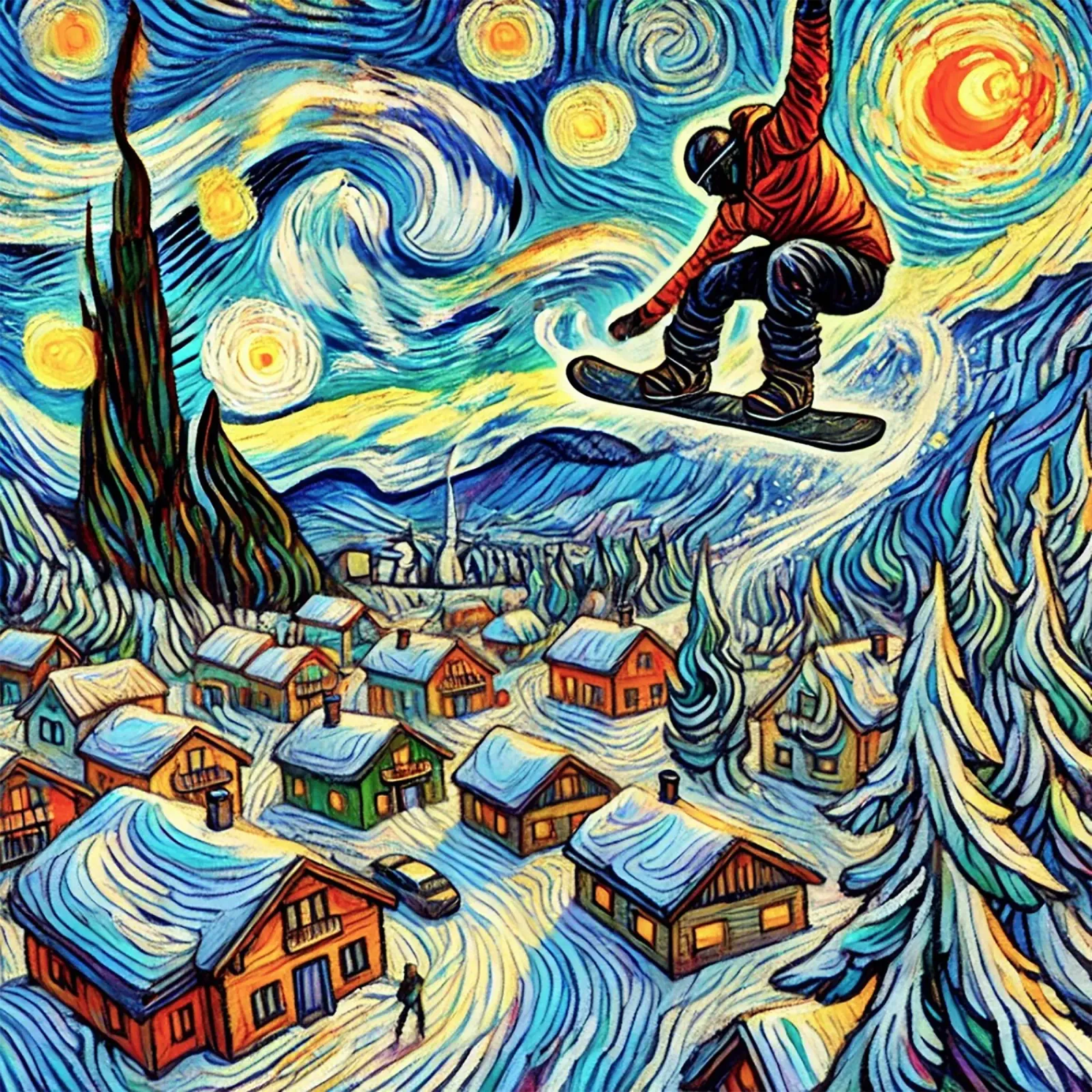 Cabins in the Wood plexiglass da Vintage Van Gogh