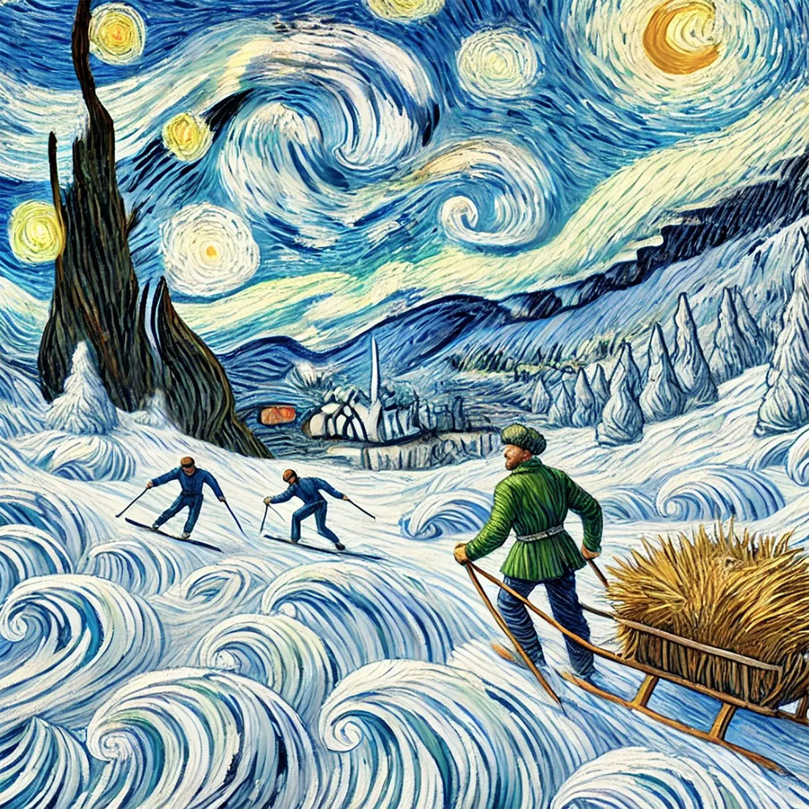 Hey Hey Hay canvas by Vintage Van Gogh