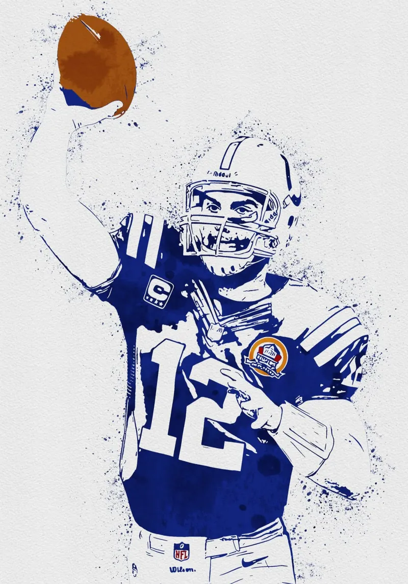 Andrew Luck Indianapolis Colts White Jersey pellicola backlit da tenten