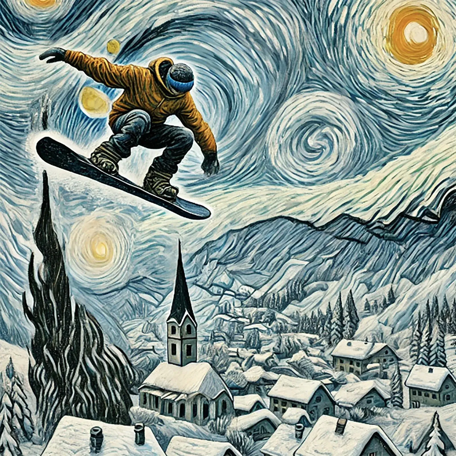 Snowboard Extravaganza pellicola backlit da Vintage Van Gogh