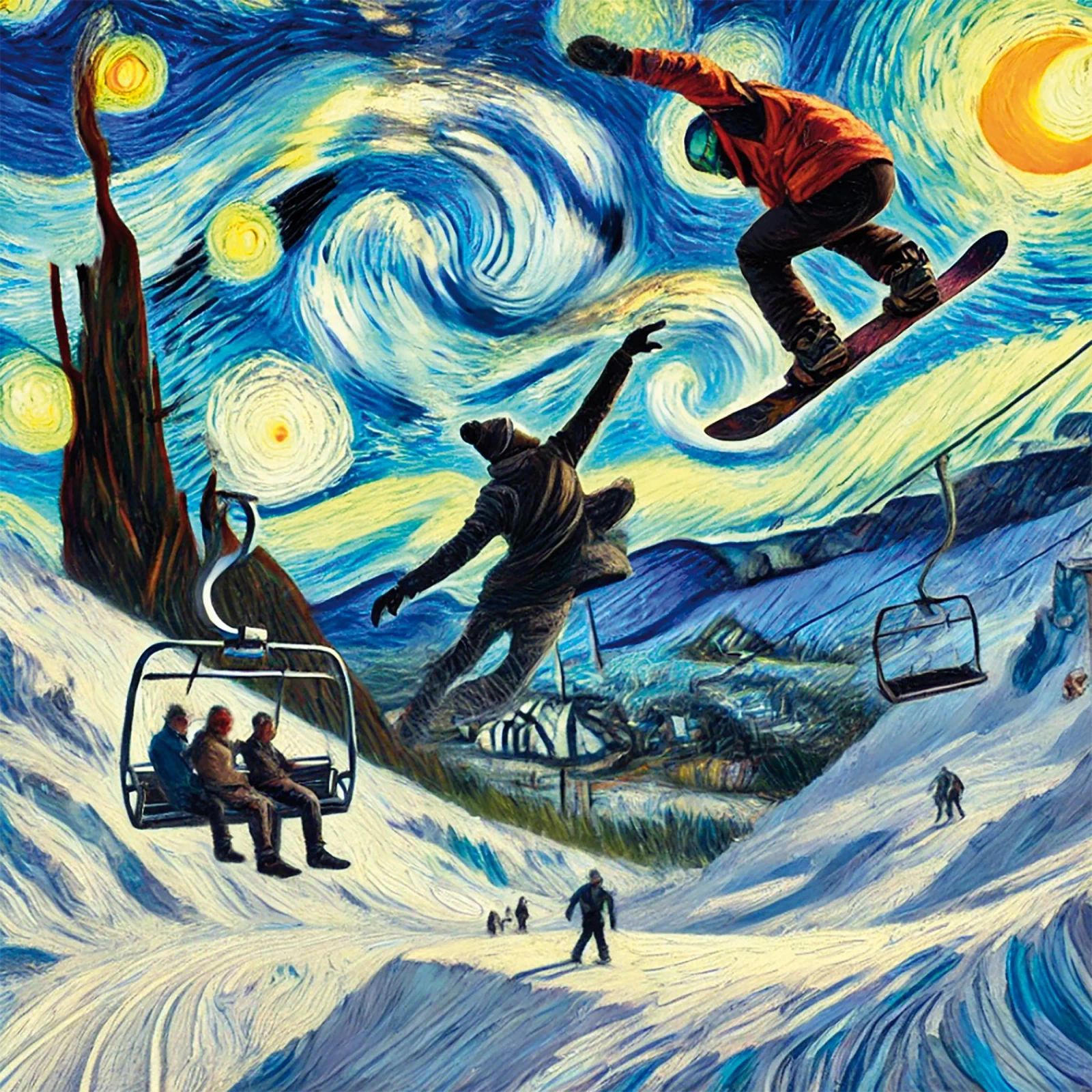 Snowboard Fantasy Poster von Vintage Van Gogh