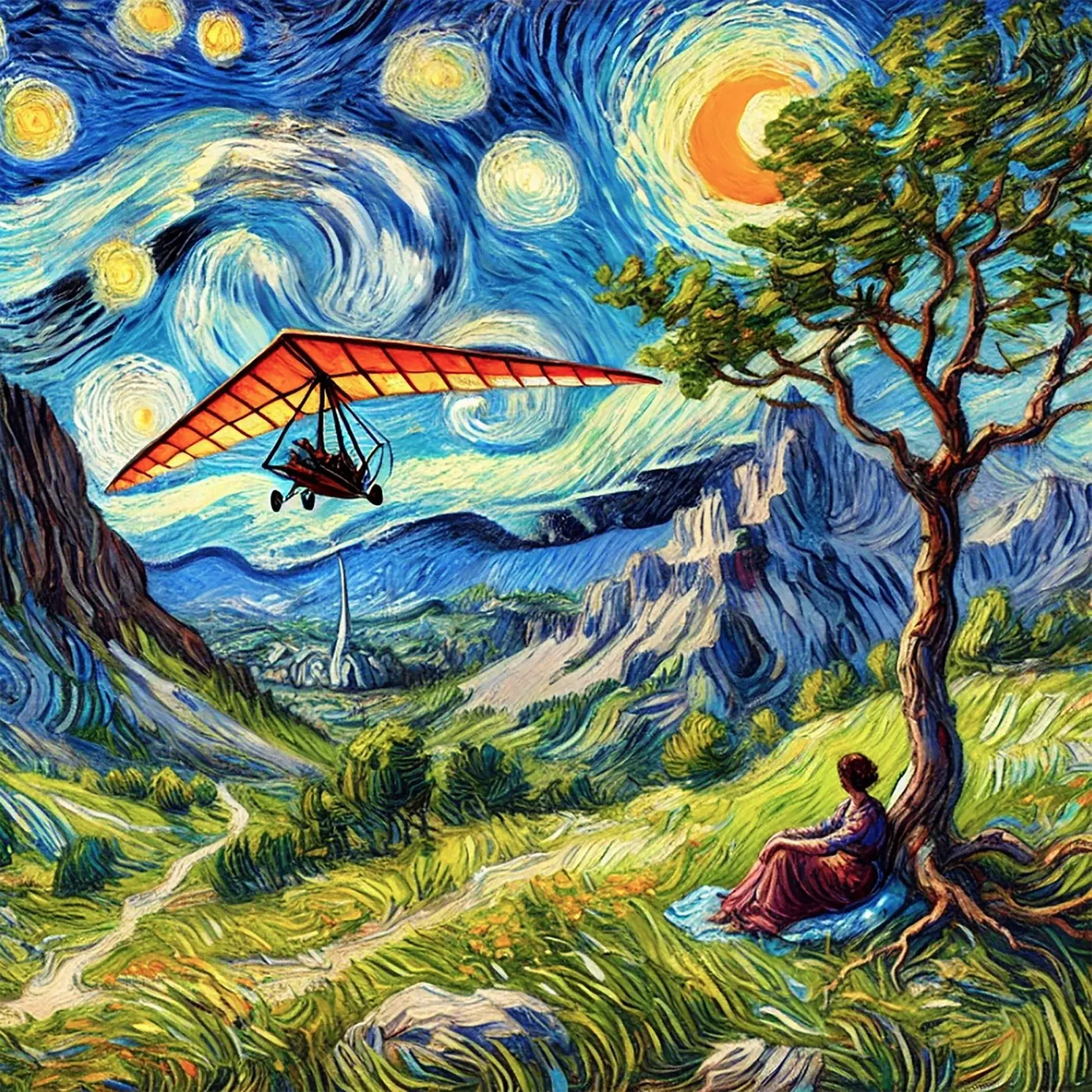 Valley Paraglide Fever carta hahnemühle da Vintage Van Gogh