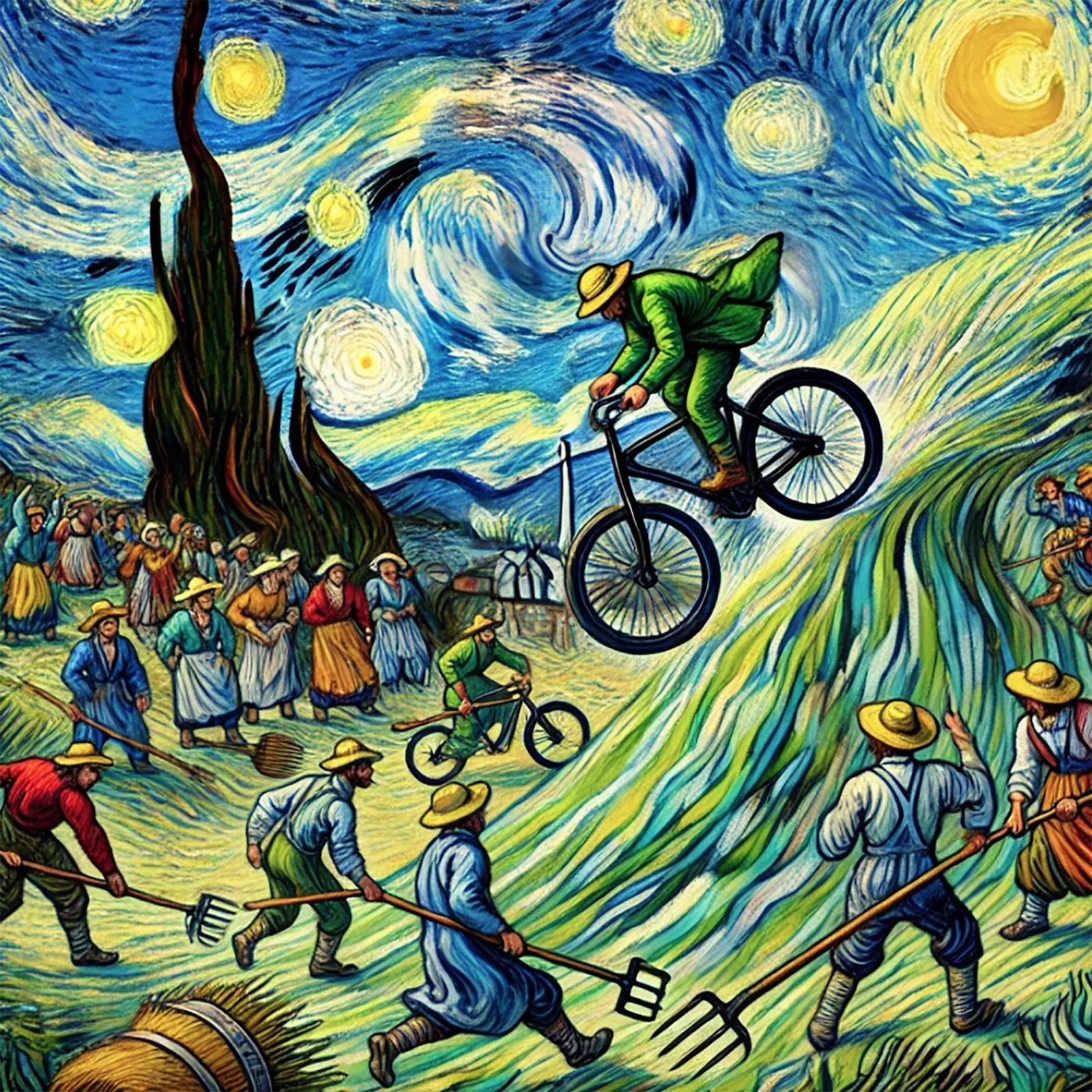 Van Gogh Mountainbike Galore poster by Vintage Van Gogh