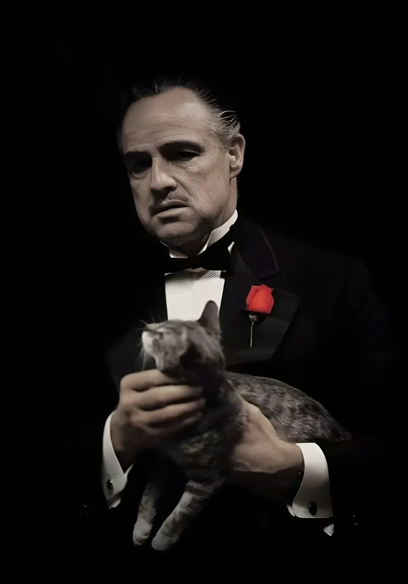 The God father poster con telaio in alluminio da Low poly art