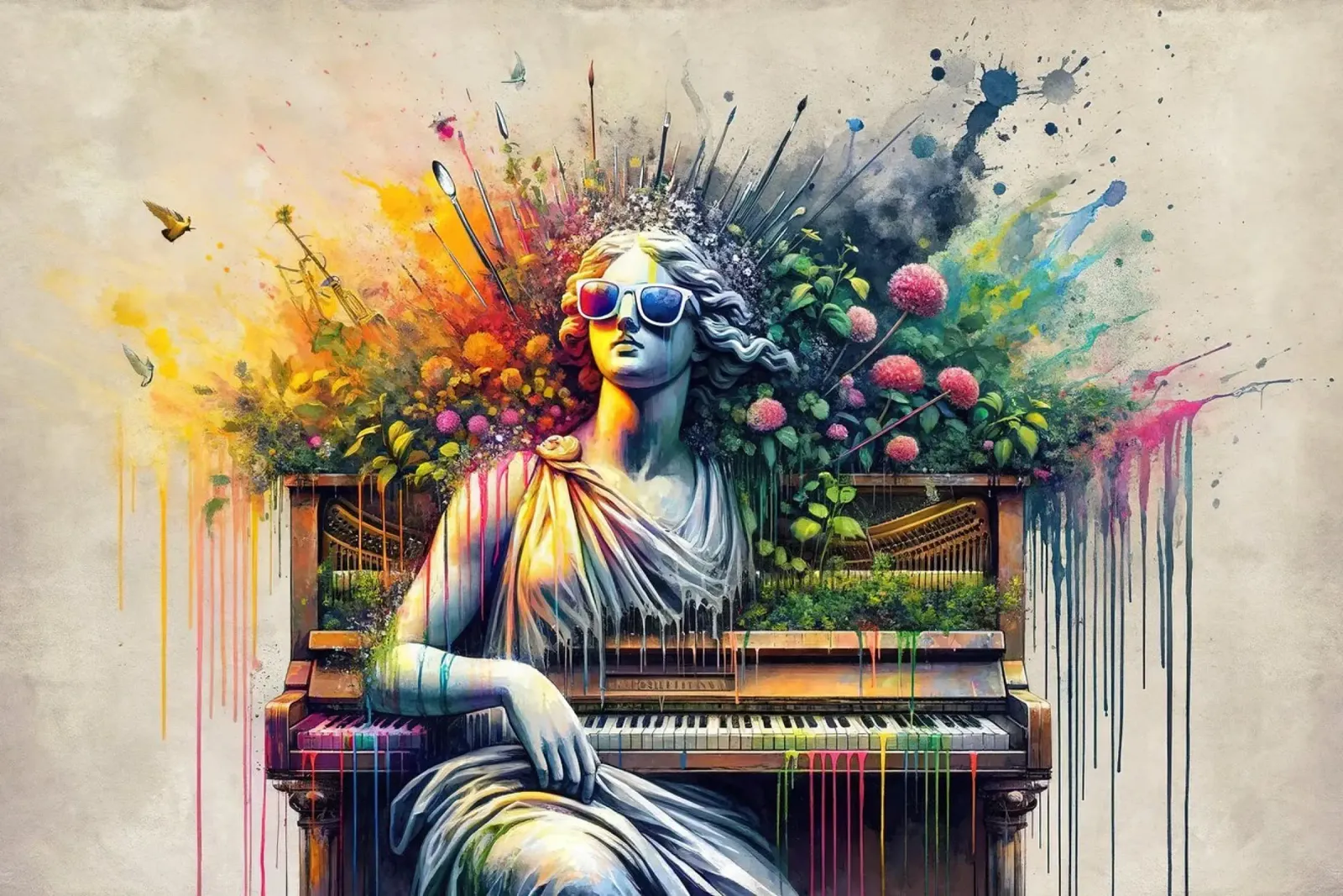 Musa classica in tinte moderne che sfidano le norme poster da Chromatic Fusion Studio