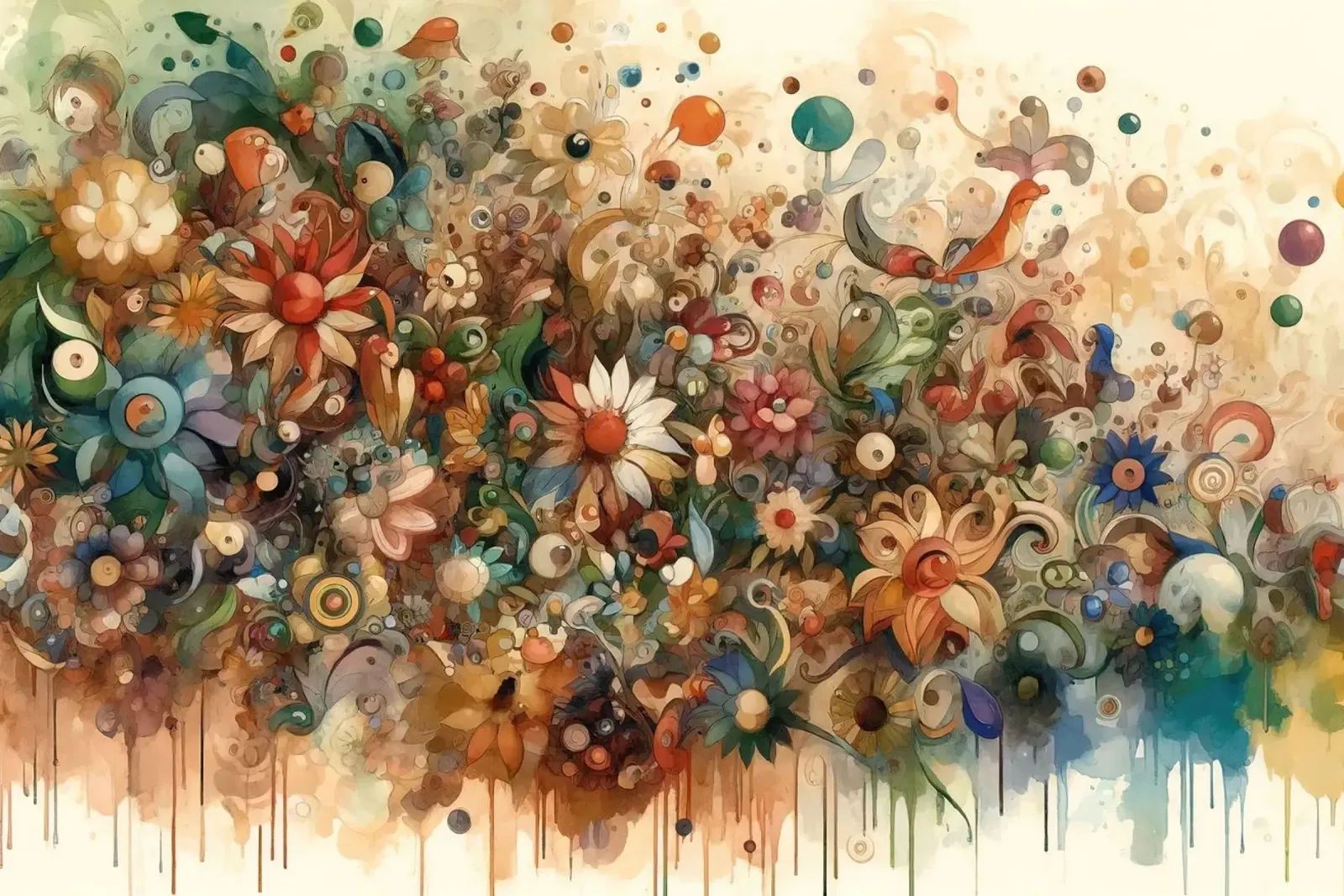 Farbenfrohe Garten-Extravaganz Poster von Chromatic Fusion Studio