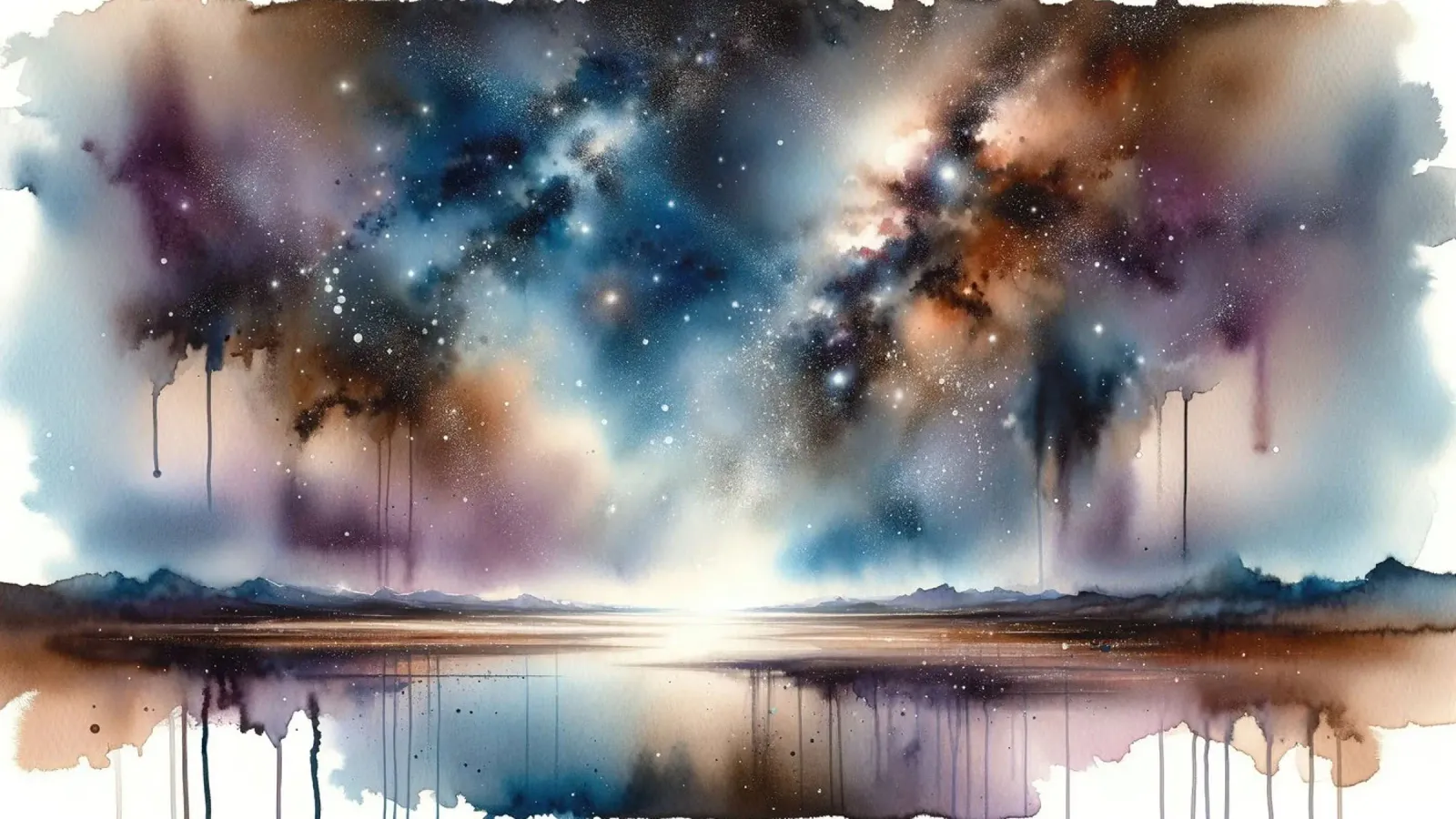 Kosmische landschapskunst canvas met Baklijst van Chromatic Fusion Studio