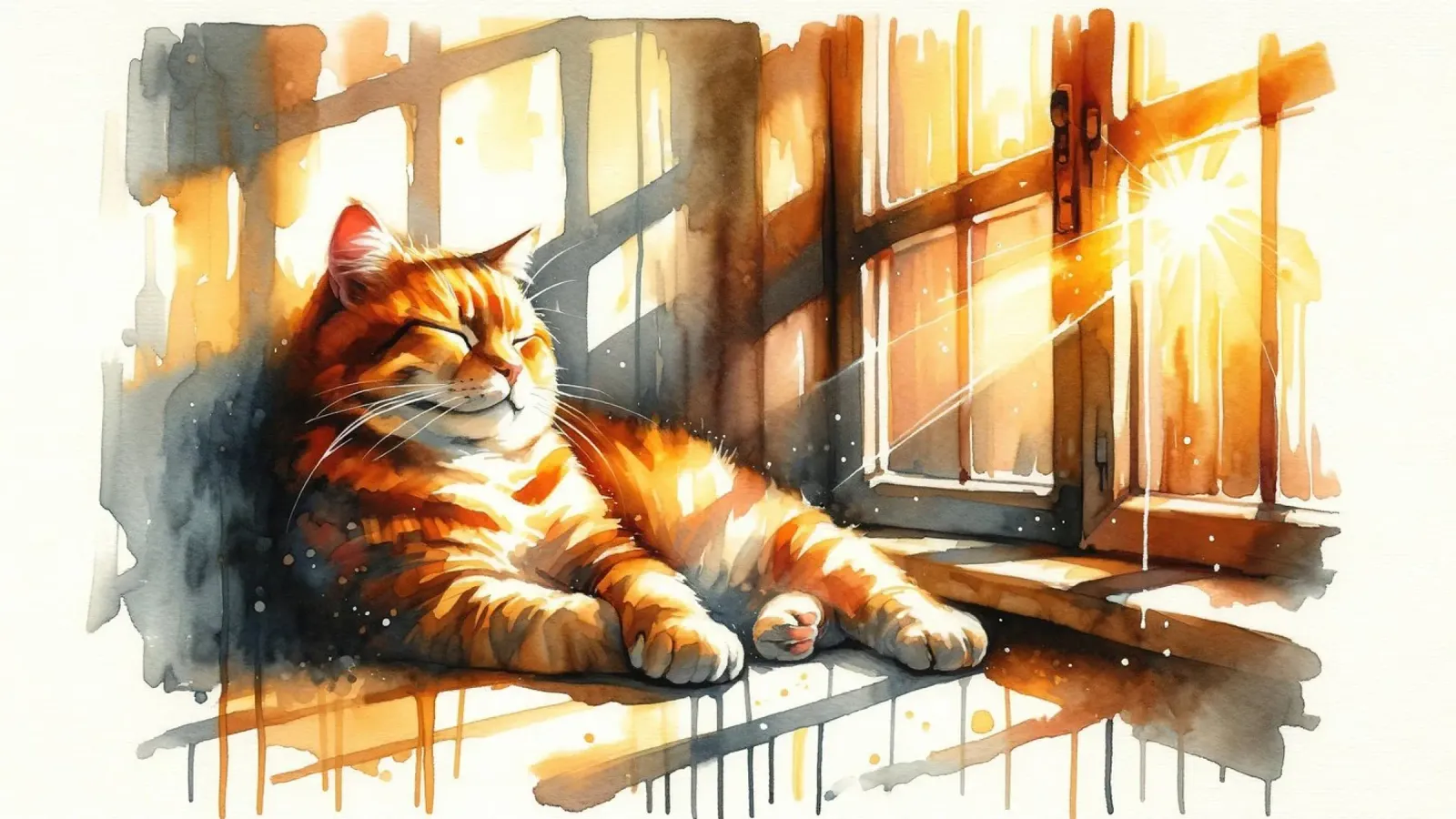 Cozy Cat in Sunlit Window canvas with Floater frame by Chromatic Fusion Studio