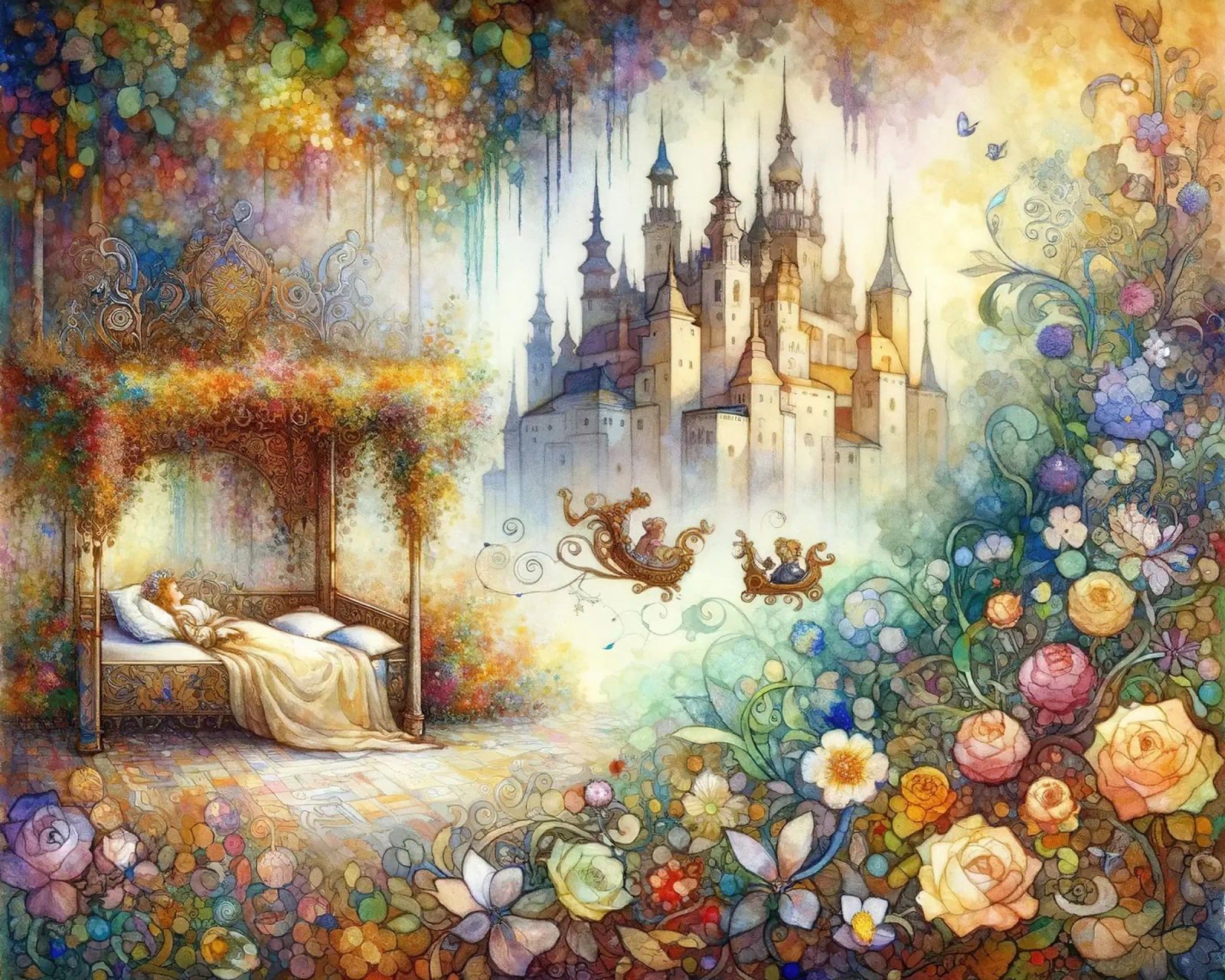 Rêves de château enchanté poster de Chromatic Fusion Studio